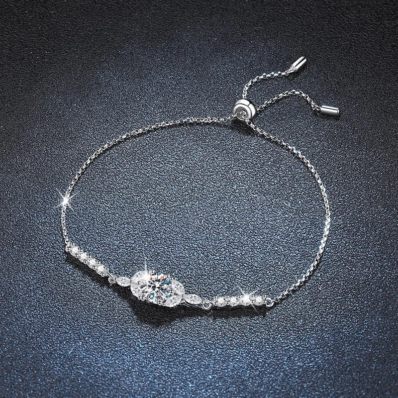 Elegant S925 Sterling Silver Moissanite Bracelet and Bangle Premium Jewelry Collection
