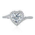 1.2 Carat 7mm Heart-Shaped Zircon S925 Sterling Silver Wedding Ring Fine Jewelry