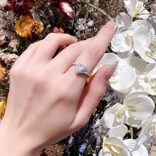 1.2 Carat 7mm Heart-Shaped Zircon S925 Sterling Silver Wedding Ring Fine Jewelry