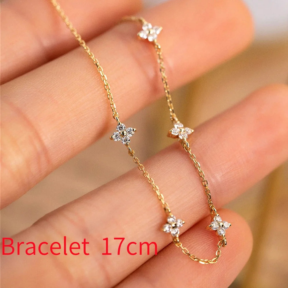 ROXI 100% 925 Sterling Silver Turquoise Crystal Petal Patter Pendant Necklaces For Women Delicate Wedding Jewelry Collar Mujer