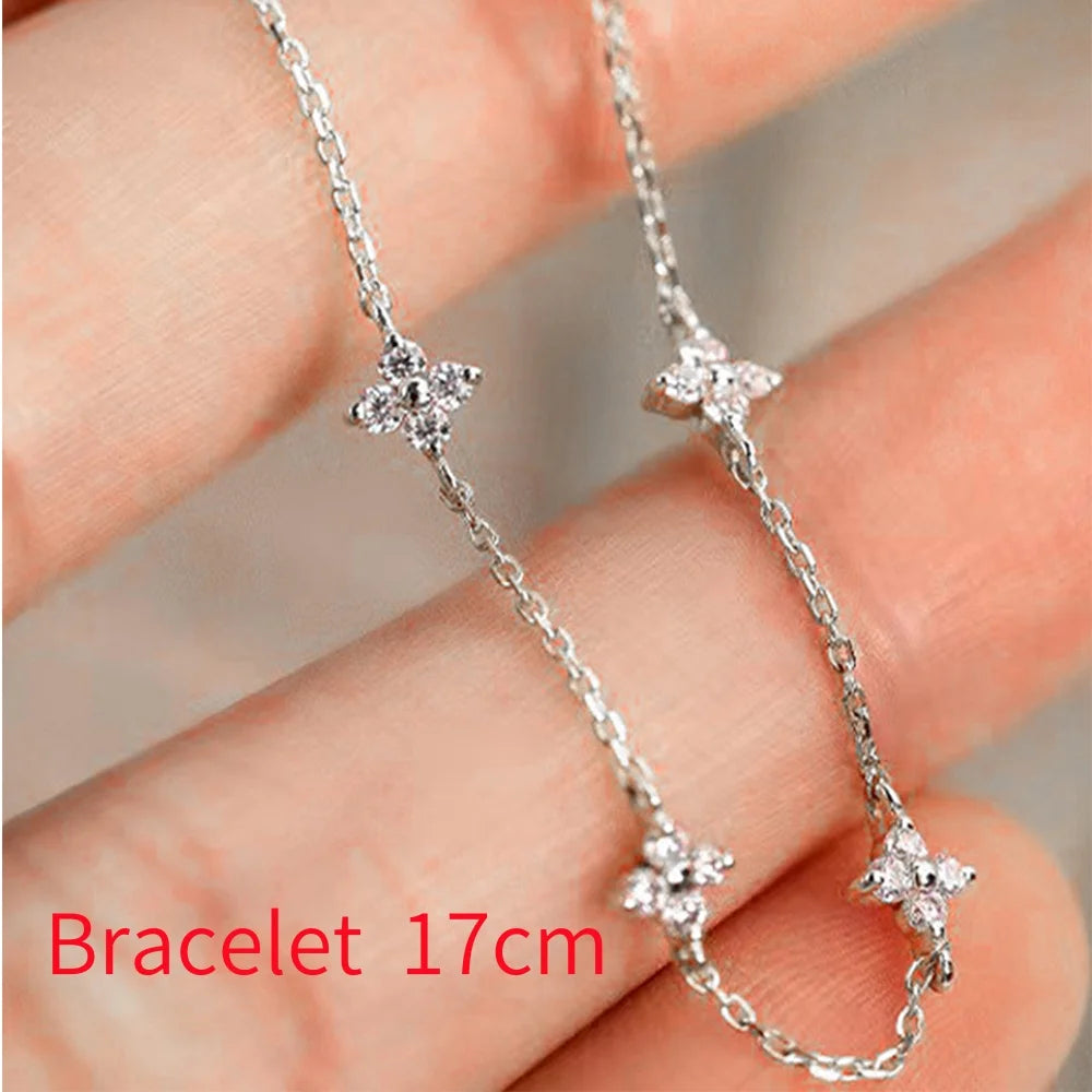 ROXI 100% 925 Sterling Silver Turquoise Crystal Petal Patter Pendant Necklaces For Women Delicate Wedding Jewelry Collar Mujer